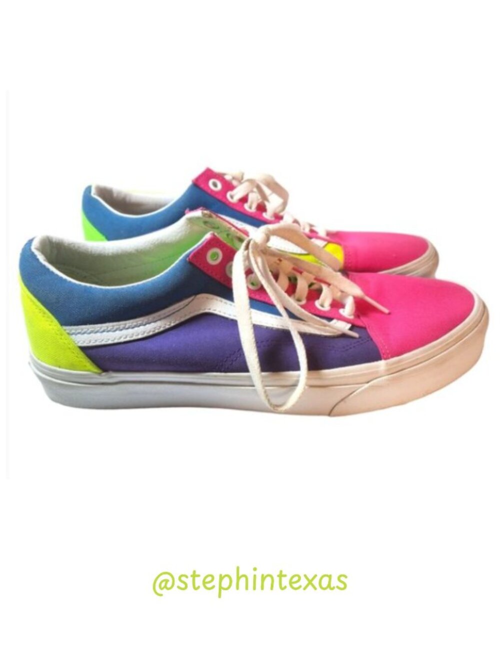 Vans Color Block Off The Wall Old Skool Sneakers Men's 9.5 Women's 11 #721356